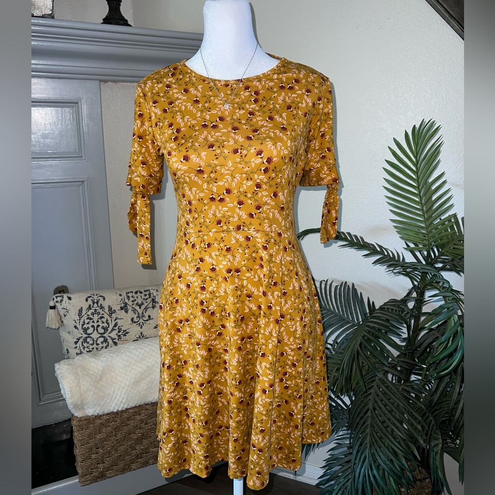 Banana Lemon Pretty Cottage Floral Dress